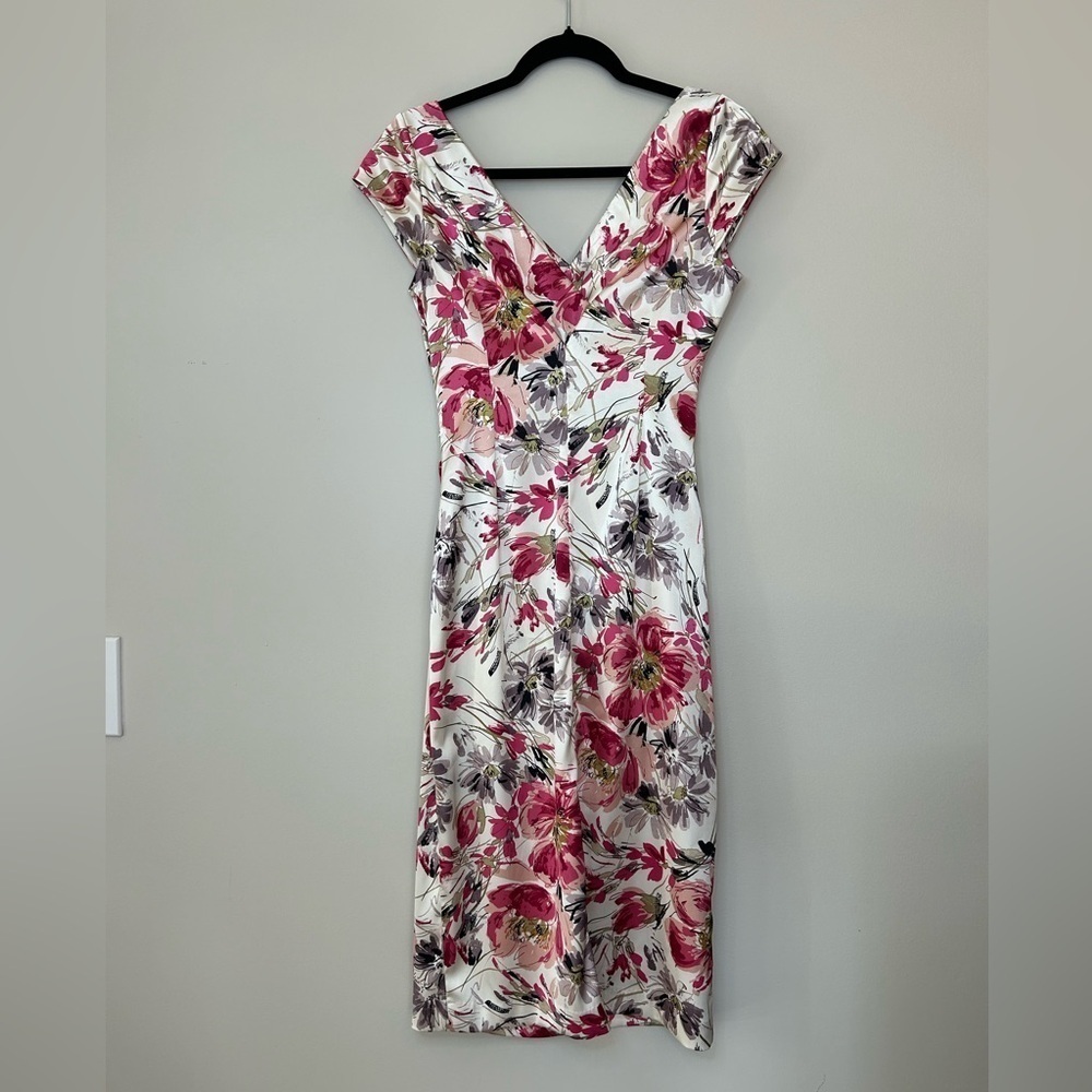 Maggy London Floral Print Ruched Midi Dress - Picture 6 of 7